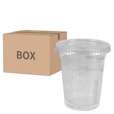 Tamsaa 透明PET飲料杯+平蓋 Set, 410ml/470ml, 8種組合, 100入