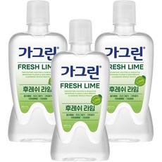 가그린 후레쉬 라임 구강청결제, 380ml, 3개