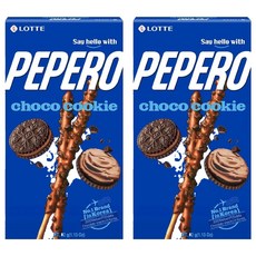 LOTTE 樂天 PEPERO 黑餅乾巧克力口味餅乾棒 2盒裝，韓國經典零食，酥脆餅乾，濃郁巧克力，獨立包裝, 2盒