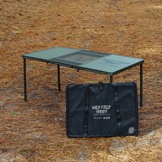 카즈미 와일드 필드 3폴딩 BBQ 캠핑테이블, 올리브카키