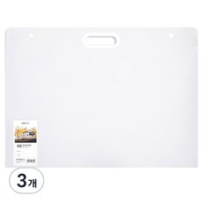 델리 투명 PP 도화용지 수납파일백 4절, 투명화이트, 3개