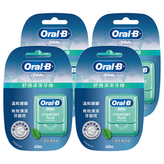 Oral-B 歐樂B Glide Pro-Health 舒適深潔牙線 薄荷口味 40公尺, 40m, 4個