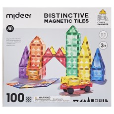 mideer 多彩透光磁力片 3歲以上, 100片, 1盒