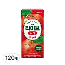 서울우유 리이브 사과 주스, 190ml, 120개