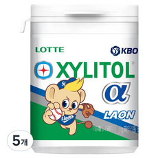 롯데자일리톨 KBO 알파 오리지날 껌 삼성 라이온즈, 86g, 5개