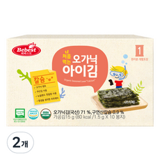 베베스트 처음먹는 오가닉 아이 김 칼슘 10p, 15g, 2개
