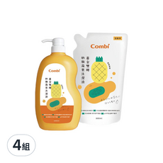 Combi 康貝 黃金雙酵 奶瓶蔬果洗潔液，泡沫細緻 好沖好洗, 1.8L, 4組