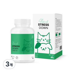 멍냥이랑 반려동물 영양제, 스트레스 다운, 60g, 3개