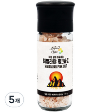오르나 히말라야 핑크솔트 휴대용 그라인더 110g, 5개