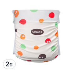 SIKAER 喜可褲 印花系列 機能環保布尿布, 360度全方位防水防漏, 透氣不悶熱, 迅速吸收, 適用於0-3歲嬰兒, 101 圓點點, 2件