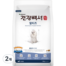 뉴트리나 말티즈 건강백서, 연어, 1.2kg, 2개