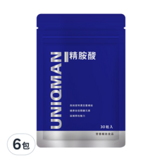 UNIQMAN 優仕曼 精胺酸 素食膠囊, 30顆, 19.5g, 6包