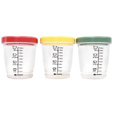 FROMISE 嬰兒副食品保存罐組, 紅色200毫升+綠色200毫升+黃色200毫升, 3入 韓國產, 紅色 + 綠色 + 黃色, 200ml, 3個