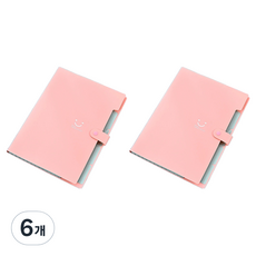 왁스토어 파일케이스 바인더 A4, 핑크, 6개