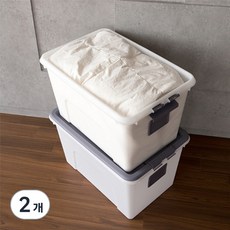 리빙숲 스퀘어 리빙박스, 그레이, 72L, 2개