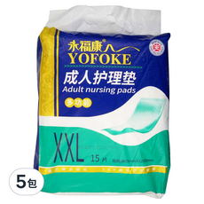 YOFOKE 永福康 中厚多功能護理墊 XXL號/15片 80x120cm, XXL(80 x 120cm), 5包