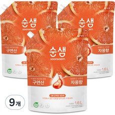 순샘 구연산 자몽 주방세제 리필, 1.6L, 9개