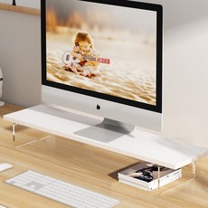 德利生活 亞克力木板懸浮螢幕增高架 單層50cm 螢幕架 增高架 螢幕增高架, 黑色