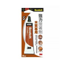 3M Scotch 強力接著劑 木質專用 30ml, 適用於木材黏著, 防水, 快速乾燥, 半透明狀, 1個