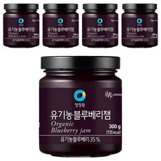 청정원 유기농 블루베리잼, 5개, 300g