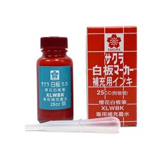櫻花 白板筆補充油 紅色 25cc 白板筆記重點突出 經濟實惠, 1入, 紅