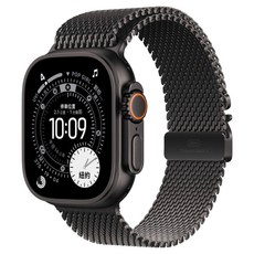 Apple 2025 Apple Watch Ultra3 鈦金屬, 黑色 + M黑色鈦金屬米蘭式錶環, GPS + 行動網路, 49mm