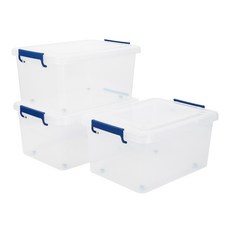 라이피스트 클라스 리빙박스 45L, 반투명 + 블루, 3개