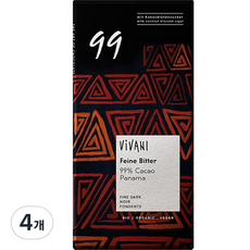 비바니 유기농 다크 99% 초콜릿, 80g, 4개