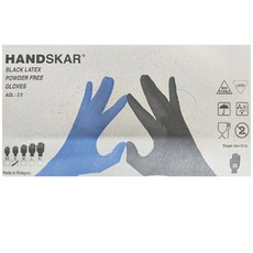 핸드스카 라텍스 파워 프리 미용장갑 S 20p, 블랙, 1개