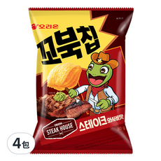 ORION 好麗友 烏龜脆片 芥末牛排, 80g, 4包