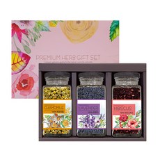 허브플러스 크리스탈 허브차 큰병 3종 선물세트, 캐모마일 28g + 라벤더 43g + 히비스커스 80g, 1세트