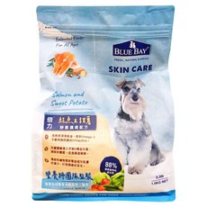 BLUE BAY 倍力 S30舒敏護膚配方 狗飼料, 含88%動物性優質蛋白質, 添加益生菌, 含台農57號甜薯, 1.5kg, 鮭魚 + 甜薯, 1袋