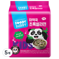 푸디버디 유아용 미역국 초록쌀라면 봉지 4p, 312g, 5개 - 베베스트파스타