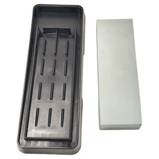 KAI 貝印 砥石 雙面 AP-0305, 家用型 附座 磨刀石 #1000/#400, 底座 25.2 x 3 x 9.4cm + 磨刀石 18 x 2.5 x 5.8cm, 1個