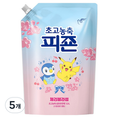 피죤 초고농축 섬유유연제 체리블라썸, 1.3L, 5개