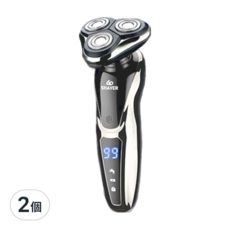 6D SHAVER USB充電三合一電動刮鬍刀, 一機三用 配備多刀頭, LED電量顯示, 雙環刀網, 2個