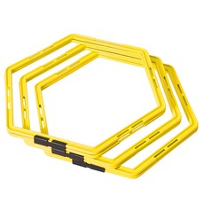 AD-ROCKET 六角反應敏捷梯 超值六入組, 直徑-50cm, 環保P.P材質, 50 x 1.3 x 2.3cm, 6個, 黃色