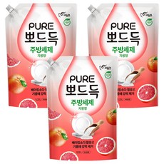 피죤 퓨어 뽀드득 주방세제 자몽향, 3개, 1.2L