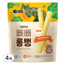 베베쿡 처음먹는 빼빼롱뻥, 단호박, 30g, 4개