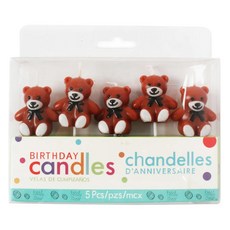 小熊蠟燭抱愛心 Set, 生日蠟燭 5入, 1組