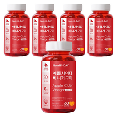 Nutri D-DAY 蘋果醋心型軟糖 蘋果口味 60顆入, 180g, 5盒