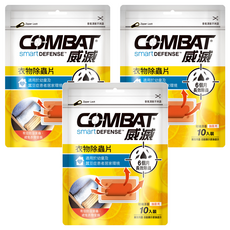 COMBAT 威滅 衣物除蟲片, 6個月長效除蟲, 適用於幼童及蠶豆症患者居家環境, 3包