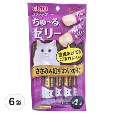 INABA 寒天肉泥,雞肉+紅松葉蟹, 4條, 60g, 24條