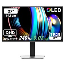한성컴퓨터 QHD QD-OLED 240Hz 게이밍 모니터 화이트, 67.8cm, TFG27Q24FLMW(일반)