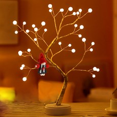 행복한마을 크리스마스 LED펄진주 네온트리 + 미니돌 인형, 혼합 색상