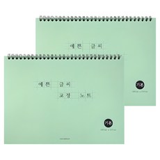 2Youngdesign 漂亮的字體矯正筆記本, 2個, 薄荷綠