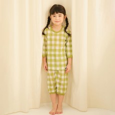 보보 아동용 컬러체크 7부 레이온 실내복 세트