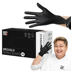BRICKGLO 標準型合成橡膠手套, M號, 黑色, 100入, 1入