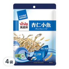 ViVa 萬歲牌 杏仁小魚, 杏仁條與芝麻小魚, 鹹香酥脆, 80公克, 80g, 4袋