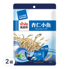 ViVa 萬歲牌 杏仁小魚, 杏仁條與芝麻小魚, 鹹香酥脆, 80公克, 80g, 2袋